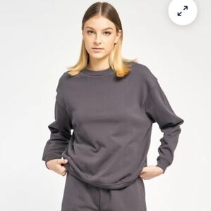 GRANA Women's Supima Terry Sweatshirt Asphalt Sz Medium NWT $112